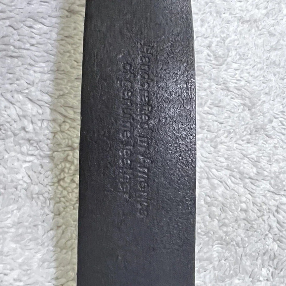 Mens Black Thick Leather Belt 36 Silver Buckle 1”Vintage Classic Grunge Goth - Picture 4 of 11